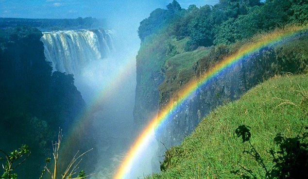 rainbows at Victoria Falls, Zimbabwe. Image shot 2000. Exact date unknown.
