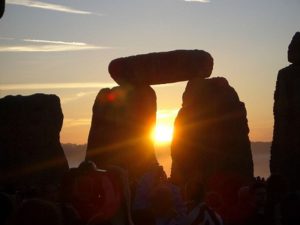 Summer Solstice Sunrise between the stones at Stonehenge