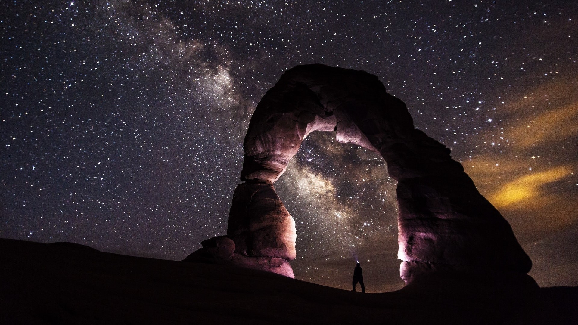 Milky way and large rock
